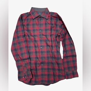 Daniel Hechter Red and Bleu Plaid Casual Shirt